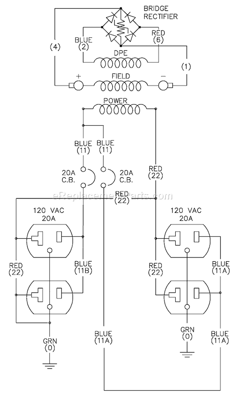 Page C Diagram and Parts List for 1649-0  Briggs and Stratton Generator